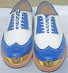 Bari-royal Blue tip gold toe golf shoes