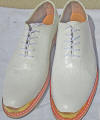 white Crocodile gold toe golf shoes