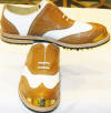 Torino Tan Lizard Wing tip gold toe golf shoes