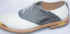 Roma Black lizard saddle gold toe golf shoes